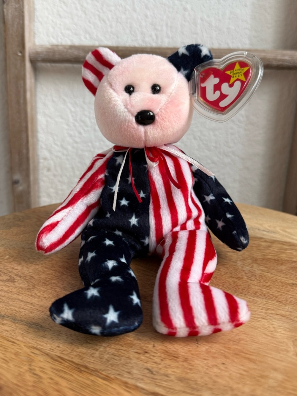 Ty Beanie Baby - Spangle the Bear (Pink Face Variant) 1999 - Retired